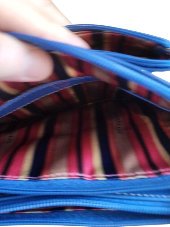 Tignanello Blue Leather Crossbody Purse - Picture 8 of 11